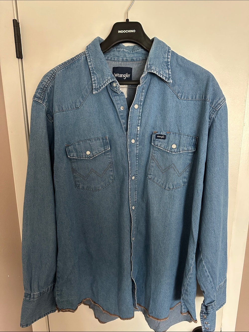 Wrangler Light Blue Denim Western Shirt Jacket